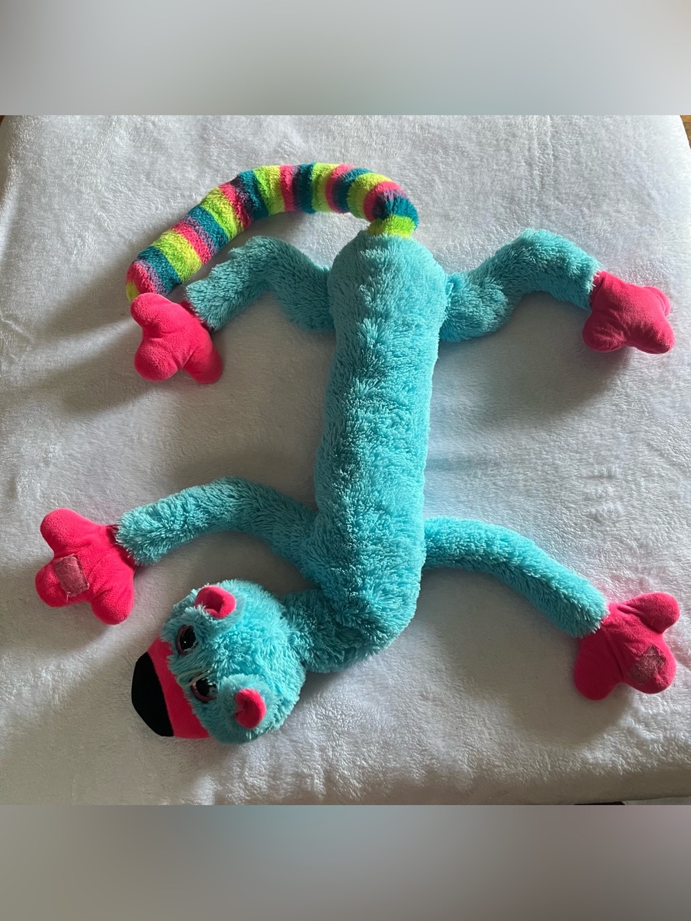 VERY RARE Lenny The Lemur 28" (46" to end of tail) Blue Pink Rainbow Plush